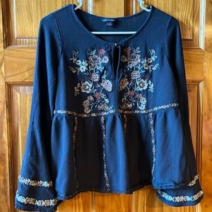 American Eagle Outfitters Embroidered Blouse